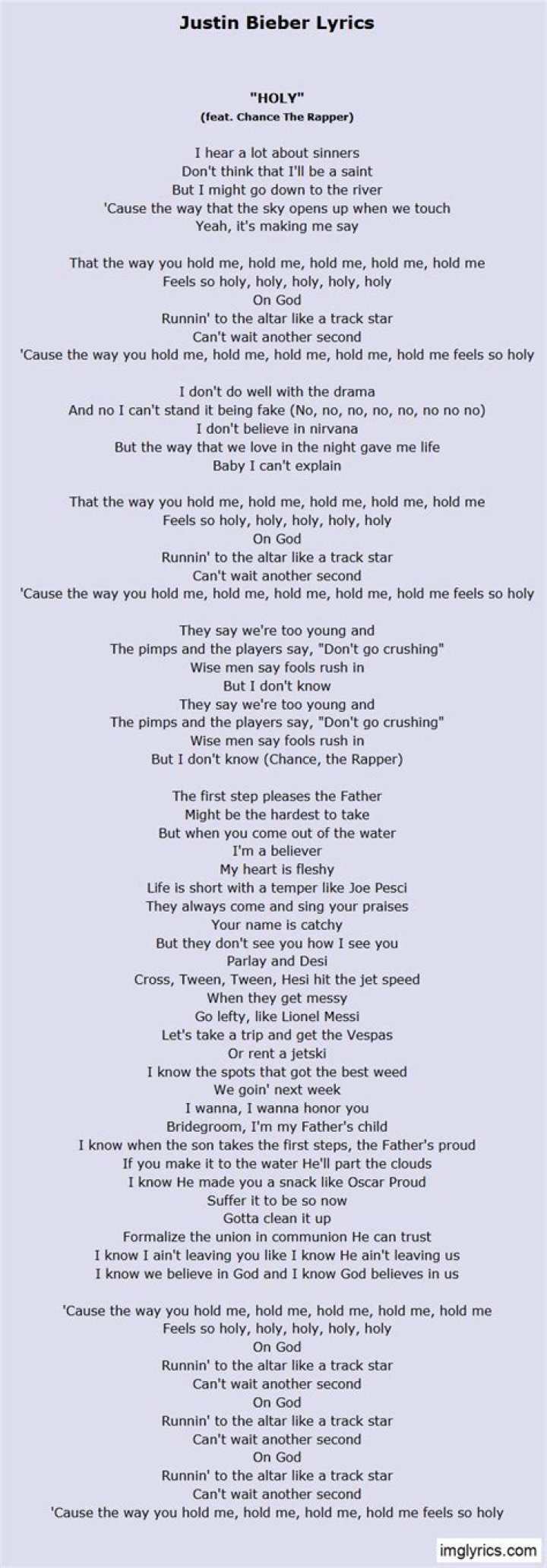 Correct the Justin Bieber Lyrics